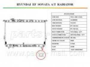 PARTS-MALL PXNDA-013 radiatorius, variklio aušinimas 
 Aušinimo sistema -> Radiatorius/alyvos aušintuvas -> Radiatorius/dalys
2531038050, 2531038055