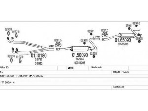 MTS C010006000267 išmetimo sistema 
 Išmetimo sistema -> Išmetimo sistema, visa