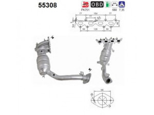 AS 55308 katalizatoriaus keitiklis 
 Išmetimo sistema -> Katalizatoriaus keitiklis
46744987