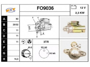 SNRA FO9036 starteris
97VB11000AA, 97VB11000AB, 97VB11000B1A