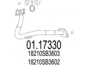 MTS 01.17330 išleidimo kolektorius 
 Išmetimo sistema -> Išmetimo vamzdžiai
18210SB3602, 18210SB3603