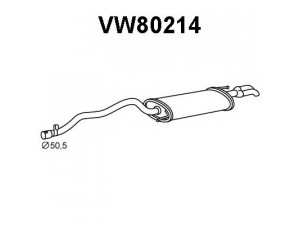 VENEPORTE VW80214 galinis duslintuvas 
 Išmetimo sistema -> Duslintuvas
023253609T, 074253609AD, 701253609E