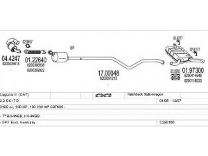 MTS C280166006722 išmetimo sistema 
 Išmetimo sistema -> Išmetimo sistema, visa