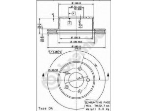 BRECO BS 8383 stabdžių diskas 
 Stabdžių sistema -> Diskinis stabdys -> Stabdžių diskas
05015965AA, 52005000, 52007710