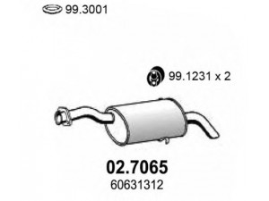 ASSO 02.7065 galinis duslintuvas 
 Išmetimo sistema -> Duslintuvas
55184804, 60631312, 60657486, 55184804