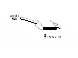 ERNST 341080 galinis duslintuvas 
 Išmetimo sistema -> Duslintuvas
1 076 697, 1 133 516, 1 308 625