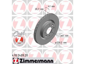 ZIMMERMANN 470.2409.20 stabdžių diskas 
 Dviratė transporto priemonės -> Stabdžių sistema -> Stabdžių diskai / priedai
40206-00QAA, 7700 780 892, 7700 813 549