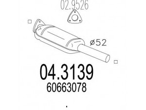 MTS 04.3139 katalizatoriaus keitiklis 
 Išmetimo sistema -> Katalizatoriaus keitiklis
60663078