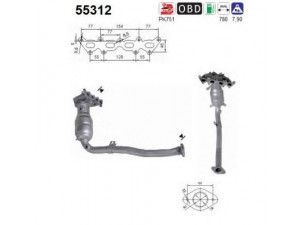 AS 55312 katalizatoriaus keitiklis 
 Išmetimo sistema -> Katalizatoriaus keitiklis
55189601