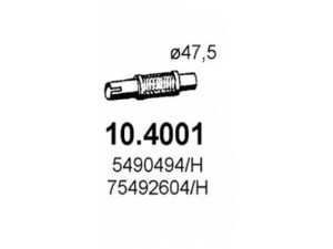 ASSO 10.4001 išleidimo kolektorius 
 Išmetimo sistema -> Išmetimo vamzdžiai
5451294V, 5490494, 5490494H, 75491874