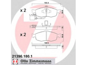 ZIMMERMANN 21396.180.1 stabdžių trinkelių rinkinys, diskinis stabdys 
 Techninės priežiūros dalys -> Papildomas remontas
1 073 732, 1 095 202, 1 096 940