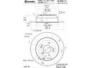 BREMBO 08.B605.10 stabdžių diskas 
 Dviratė transporto priemonės -> Stabdžių sistema -> Stabdžių diskai / priedai
584112P000, 584112P000