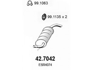 ASSO 42.7042 galinis duslintuvas 
 Išmetimo sistema -> Duslintuvas
ERS4074, ESR4074, WDV500020