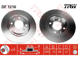 TRW DF1216 stabdžių diskas 
 Stabdžių sistema -> Diskinis stabdys -> Stabdžių diskas
95575080, 95585454, 95661746, 424688