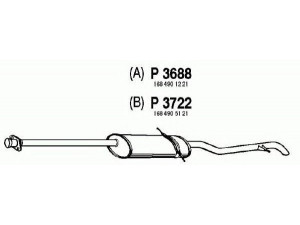 FENNO P3722 galinis duslintuvas 
 Išmetimo sistema -> Duslintuvas
1684905021, 1684905121