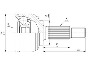 OPEN PARTS CVJ5520.10 jungčių komplektas, kardaninis velenas 
 Ratų pavara -> Sujungimai/komplektas
39211AY125