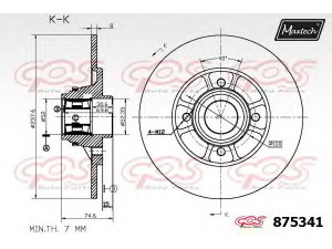 MAXTECH 875341.6981 stabdžių diskas 
 Stabdžių sistema -> Diskinis stabdys -> Stabdžių diskas
77 00 780 077, 77 00 780 078, 77 00 829 553