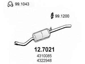 ASSO 12.7021 galinis duslintuvas 
 Išmetimo sistema -> Duslintuvas
4261180, 4286636, 4297938, 4310085