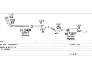 MTS C290104003559 išmetimo sistema 
 Išmetimo sistema -> Išmetimo sistema, visa