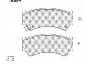 NIPPARTS J3608020 stabdžių trinkelių rinkinys, diskinis stabdys 
 Techninės priežiūros dalys -> Papildomas remontas
55810-64G00, 55810-64G01