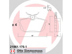 ZIMMERMANN 21861.170.1 stabdžių trinkelių rinkinys, diskinis stabdys 
 Techninės priežiūros dalys -> Papildomas remontas
33456781, M850978, MB850978, MN125772