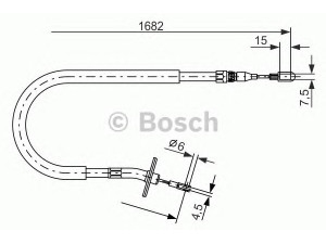 BOSCH 1 987 477 703 trosas, stovėjimo stabdys 
 Stabdžių sistema -> Valdymo svirtys/trosai
667 420 46 85, A 667 420 46 85