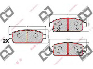 DJ PARTS BP2095 stabdžių trinkelių rinkinys, diskinis stabdys 
 Techninės priežiūros dalys -> Papildomas remontas
542039, 542040, 13300867, 13319294