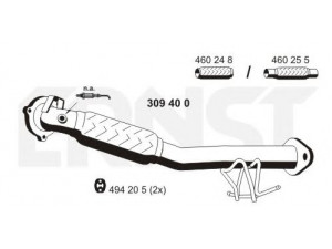 ERNST 309400 išleidimo kolektorius 
 Išmetimo sistema -> Išmetimo vamzdžiai
1 512 858, 1 544 620, 1 845 393