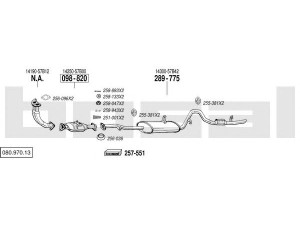 BOSAL 080.970.13 išmetimo sistema 
 Išmetimo sistema -> Išmetimo sistema, visa