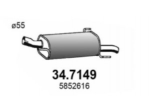 ASSO 34.7149 galinis duslintuvas 
 Išmetimo sistema -> Duslintuvas
5852474, 5852616