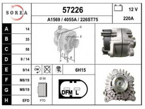 EAI 57226 kintamosios srovės generatorius
059903016S, 95560312000