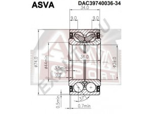 ASVA DAC39740036-34 rato guolis 
 Ašies montavimas/vairavimo mechanizmas/ratai -> Rato stebulė/montavimas -> Rato guolis