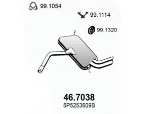 ASSO 46.7038 galinis duslintuvas 
 Išmetimo sistema -> Duslintuvas
5P5253609B