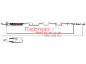 METZGER 12.0720 trosas, stovėjimo stabdys 
 Stabdžių sistema -> Valdymo svirtys/trosai
55700927