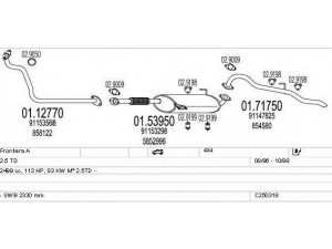 MTS C250318005455 išmetimo sistema 
 Išmetimo sistema -> Išmetimo sistema, visa