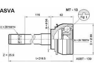 ASVA MT-13 jungčių komplektas, kardaninis velenas 
 Ratų pavara -> Sujungimai/komplektas
MB526142, MB526145, MB526270, MB526271