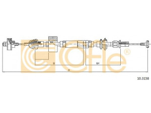 COFLE 10.3158 sankabos trosas 
 Dviratė transporto priemonės -> Kabeliai ir tachometro velenaai -> Sankabos trosas
6N1721335B