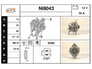 SNRA NI8043 kintamosios srovės generatorius
A5T22997, 2310017B11