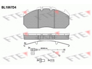 FTE BL1867D4 stabdžių trinkelių rinkinys, diskinis stabdys 
 Techninės priežiūros dalys -> Papildomas remontas
5001 855 646