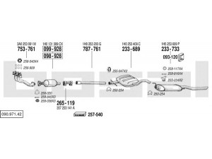 BOSAL 090.971.42 išmetimo sistema 
 Išmetimo sistema -> Išmetimo sistema, visa