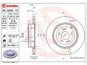 BREMBO 09.A555.10 stabdžių diskas 
 Dviratė transporto priemonės -> Stabdžių sistema -> Stabdžių diskai / priedai
584112M700