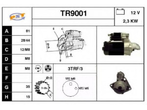 SNRA TR9001 starteris 
 Elektros įranga -> Starterio sistema -> Starteris
7700377051