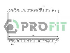 PROFIT PR 1704A2 radiatorius, variklio aušinimas 
 Aušinimo sistema -> Radiatorius/alyvos aušintuvas -> Radiatorius/dalys
96553243, 96553244, 96553423, 96553424