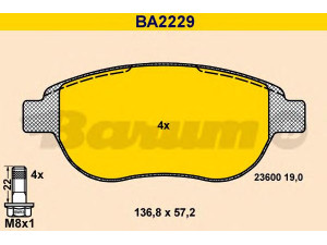 BARUM BA2229 stabdžių trinkelių rinkinys, diskinis stabdys 
 Techninės priežiūros dalys -> Papildomas remontas
4252 35, 4253 31, 4253 70, 4254 27