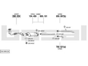 BOSAL 034.999.26 išmetimo sistema 
 Išmetimo sistema -> Išmetimo sistema, visa