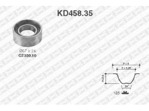 SNR KD458.35 paskirstymo diržo komplektas 
 Techninės priežiūros dalys -> Papildomas remontas
71736719, 71740977, 71746353, 71740977