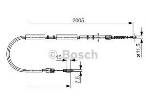 BOSCH 1 987 477 923 trosas, stovėjimo stabdys 
 Stabdžių sistema -> Valdymo svirtys/trosai
8E0 609 722 AF, 8E0 609 722 AG