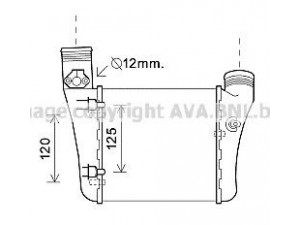 AVA QUALITY COOLING AI4333 tarpinis suslėgto oro aušintuvas, kompresorius 
 Variklis -> Oro tiekimas -> Įkrovos agregatas (turbo/superįkrova) -> Tarpinis suslėgto oro aušintuvas
8E0145805AA, 8E0145805AA