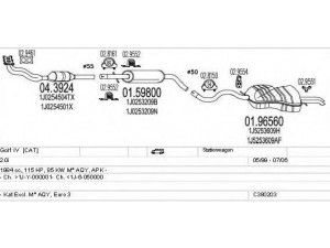 MTS C380203003007 išmetimo sistema 
 Išmetimo sistema -> Išmetimo sistema, visa