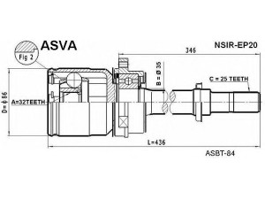 ASVA NSIR-EP20 jungčių komplektas, kardaninis velenas 
 Ratų pavara -> Sujungimai/komplektas
39204-2F225, 39204-2F227